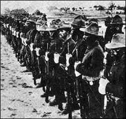 Spanish soldiers at attention